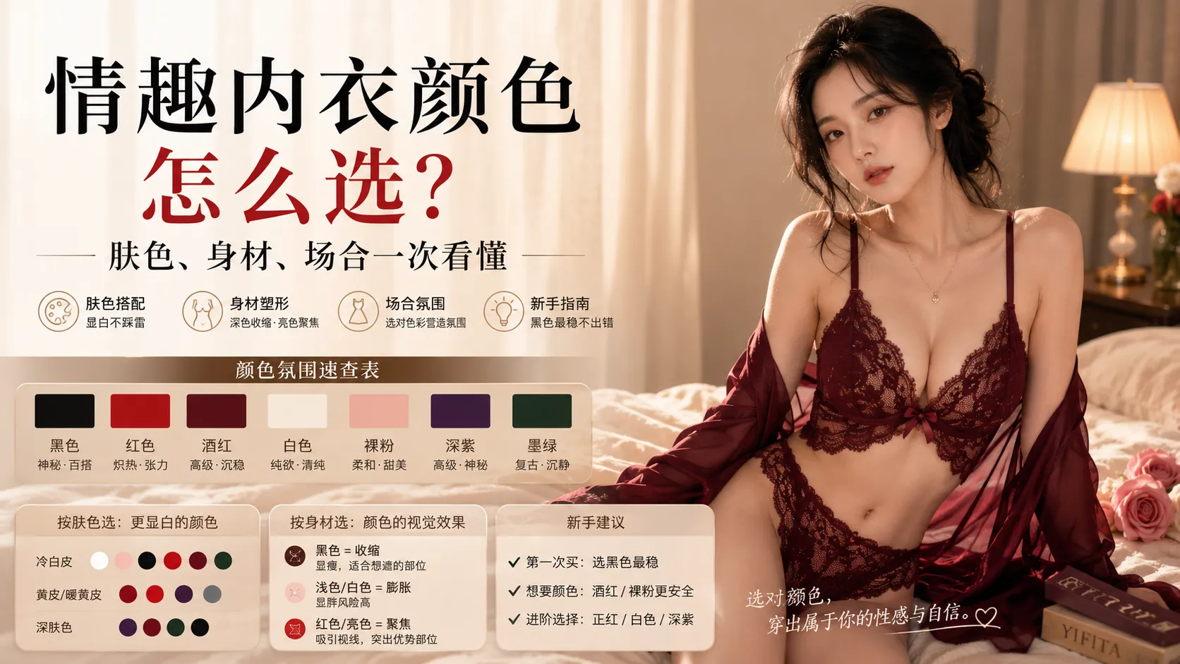 情趣内衣颜色怎么选？肤色、身材、场合一次看懂